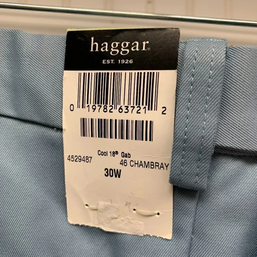 NWT Haggar Blue Shorts Expand Waist Pleated